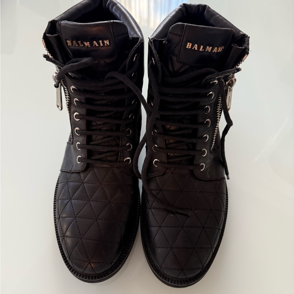 Balmain Quilted Black Men's Boots